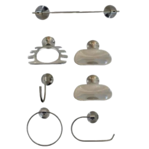 JUEGO ACC. BAÑO CROMADOS ECO (x 7 piezas)