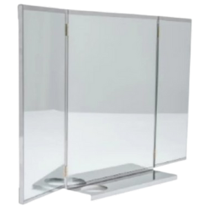 ESPEJO ACERO C/REPISA - TRIPTICO