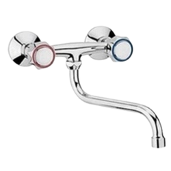 GRIFERIA MEZCLADORA PARED PICO BAJO 'S' ZAZZERI